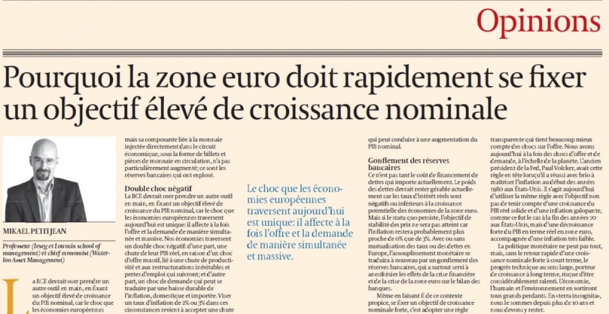 Article publié dans le journal financier L’Echo du 4 juin 2020 par Mikael PETITJEAN